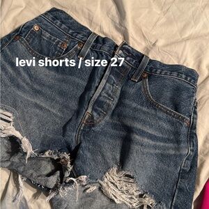 Levi's Women's Distressed Blue Jean Shorts